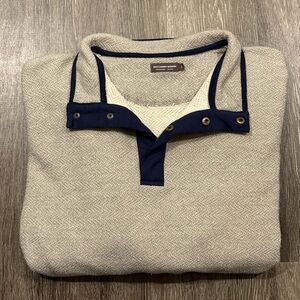 Southern Marsh tan and navy quarter button up. Men’s size XL.